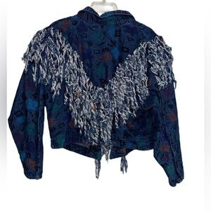 VINTAGE roughrider shredded denim jacket